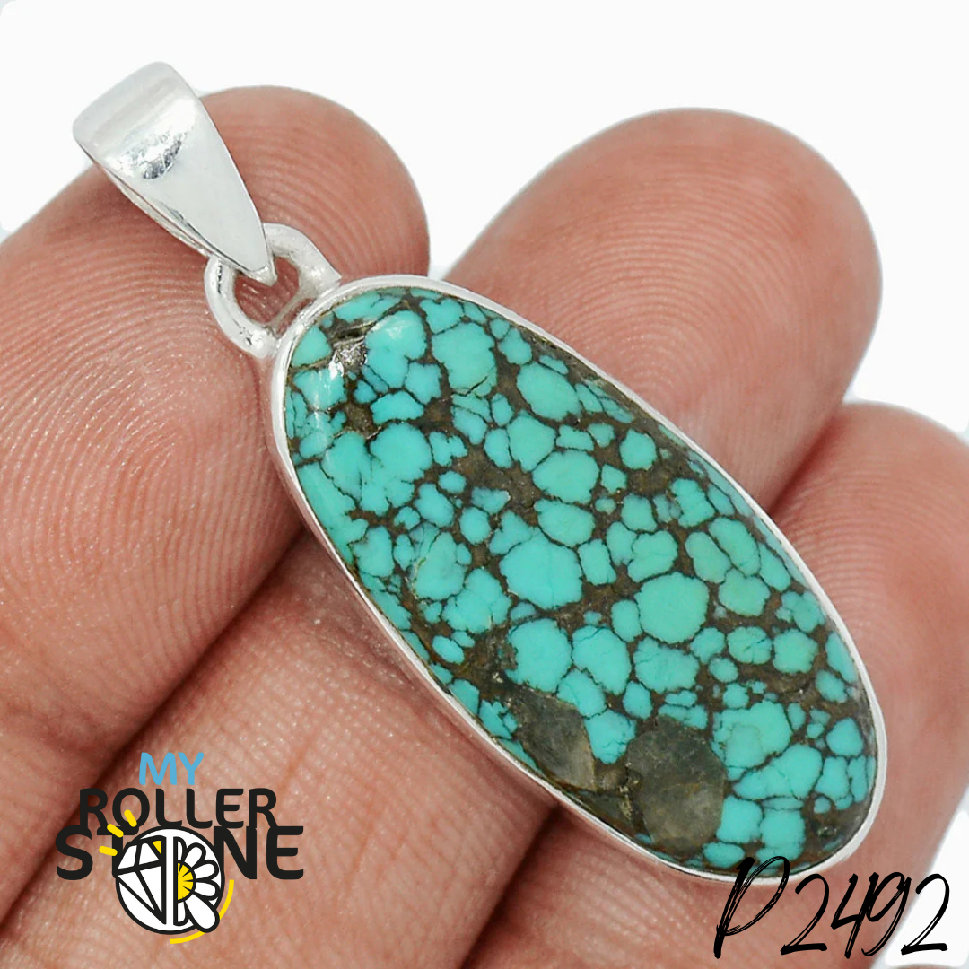 Pendentif Turquoise Tibétaine P2492 - Breloques et pendentifs