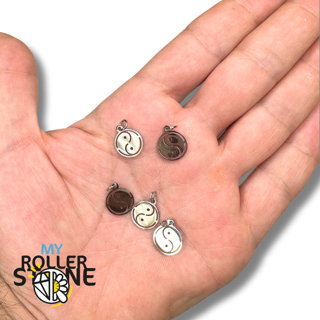 Pendentif Yin et Yang Acier Inoxydable - Perles