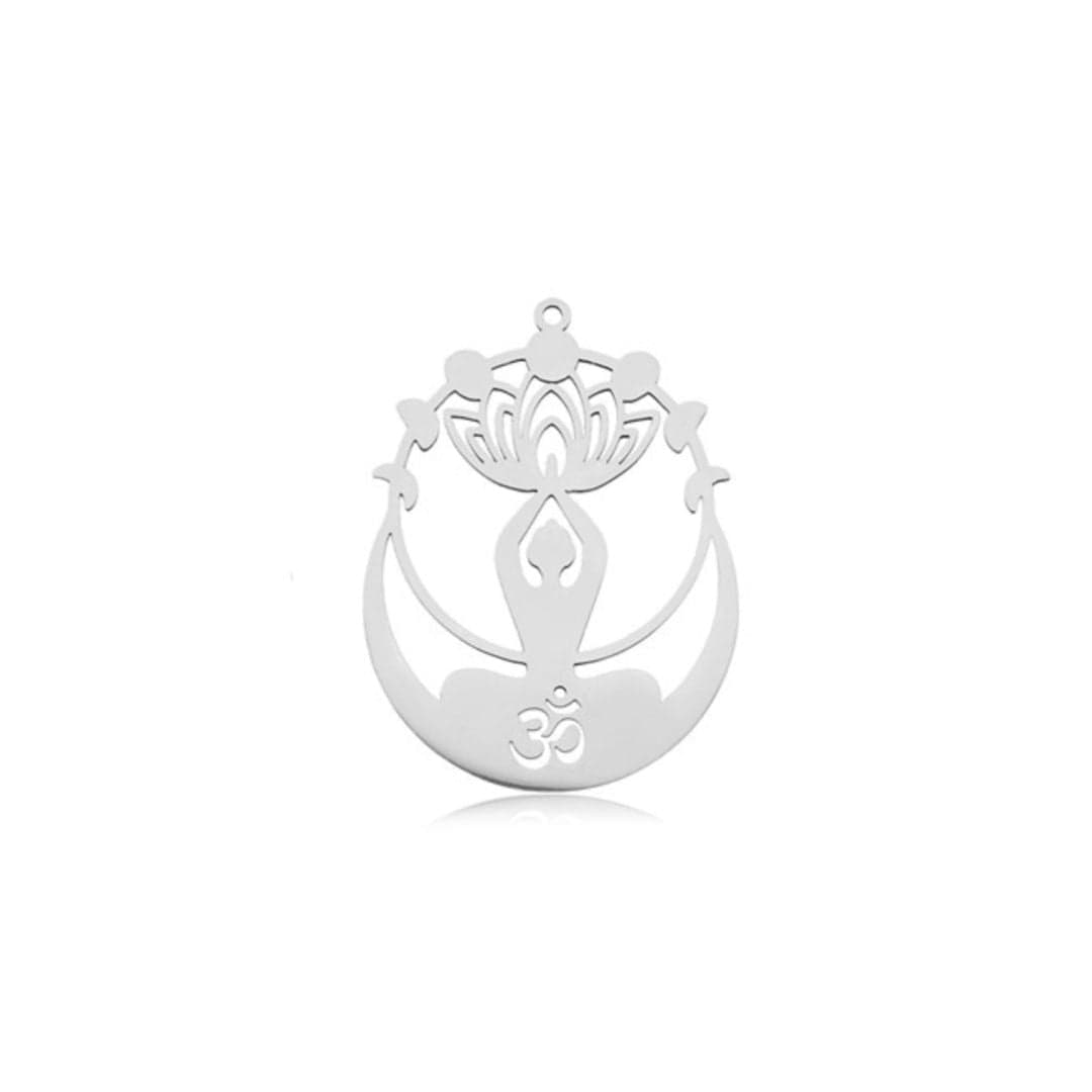 Pendentif Yoga fleur de Lotus - Breloques et pendentifs