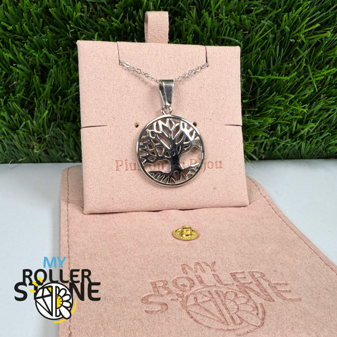 Pendentif Arbre de vie Acier inoxydable bombé