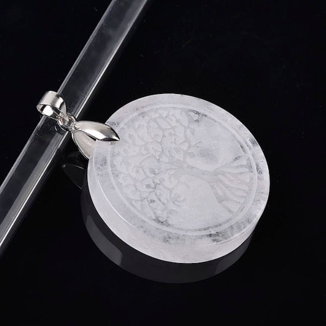 Pendentifs arbre de vie pierre - Cristal de roche - Breloques et pendentifs