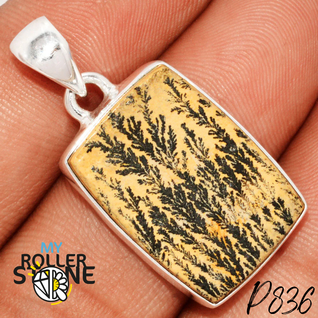Pendentifs Argent Jaspe Psilomélane Dentrite P836 - Bagues