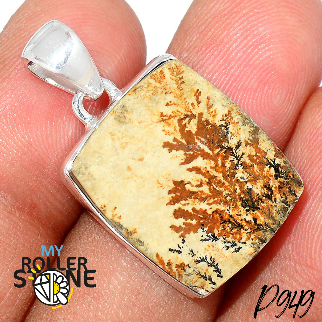 Pendentifs Argent Jaspe Psilomélane Dentrite P949 - Bagues