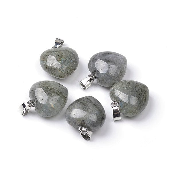 Pendentifs coeur pierre labradorite