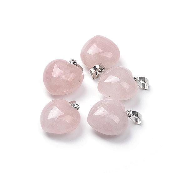 pendentif coeur quartz rose