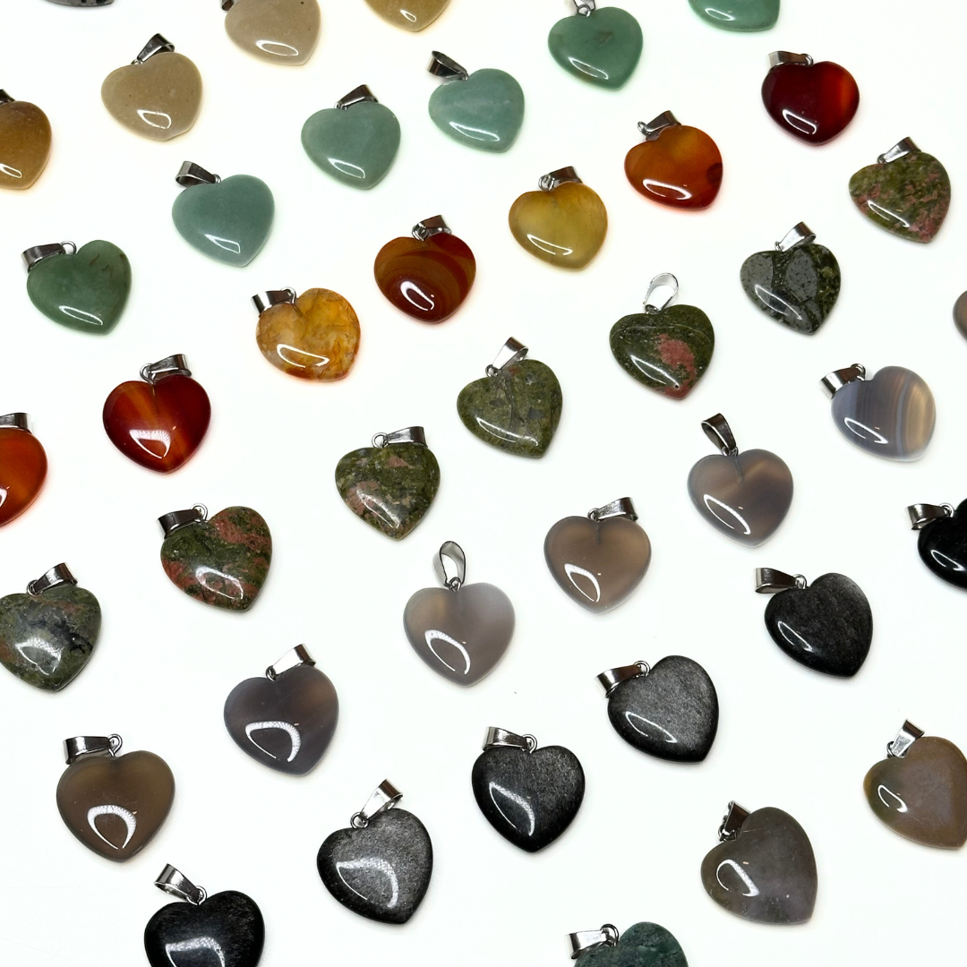 Pendentifs coeur plat (10 variantes) - Breloques et pendentifs