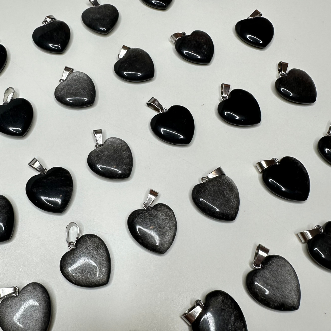 Pendentifs coeur plat (10 variantes) - Breloques et pendentifs