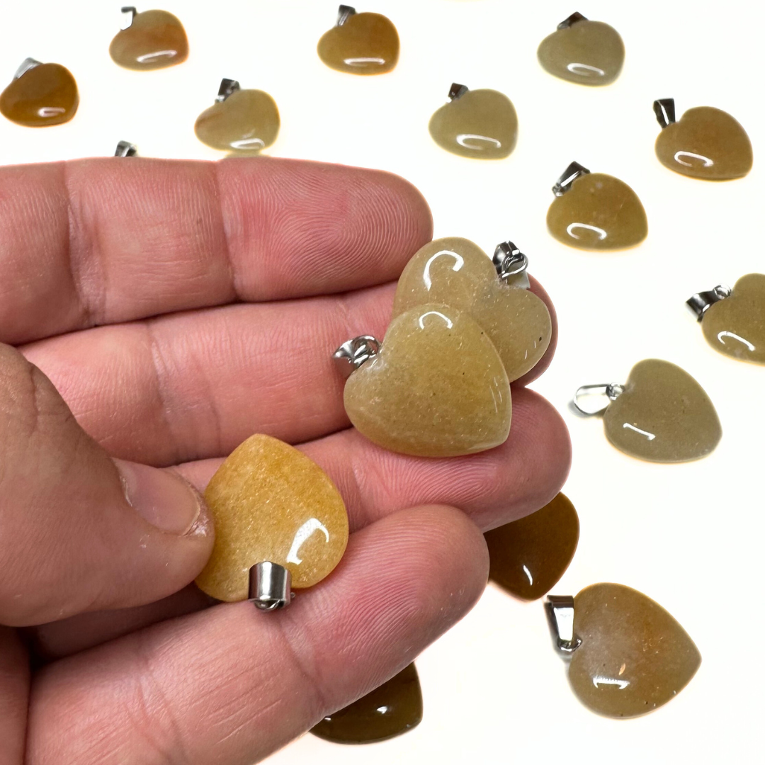 Pendentifs coeur plat (10 variantes) - Topaze - Breloques et pendentifs