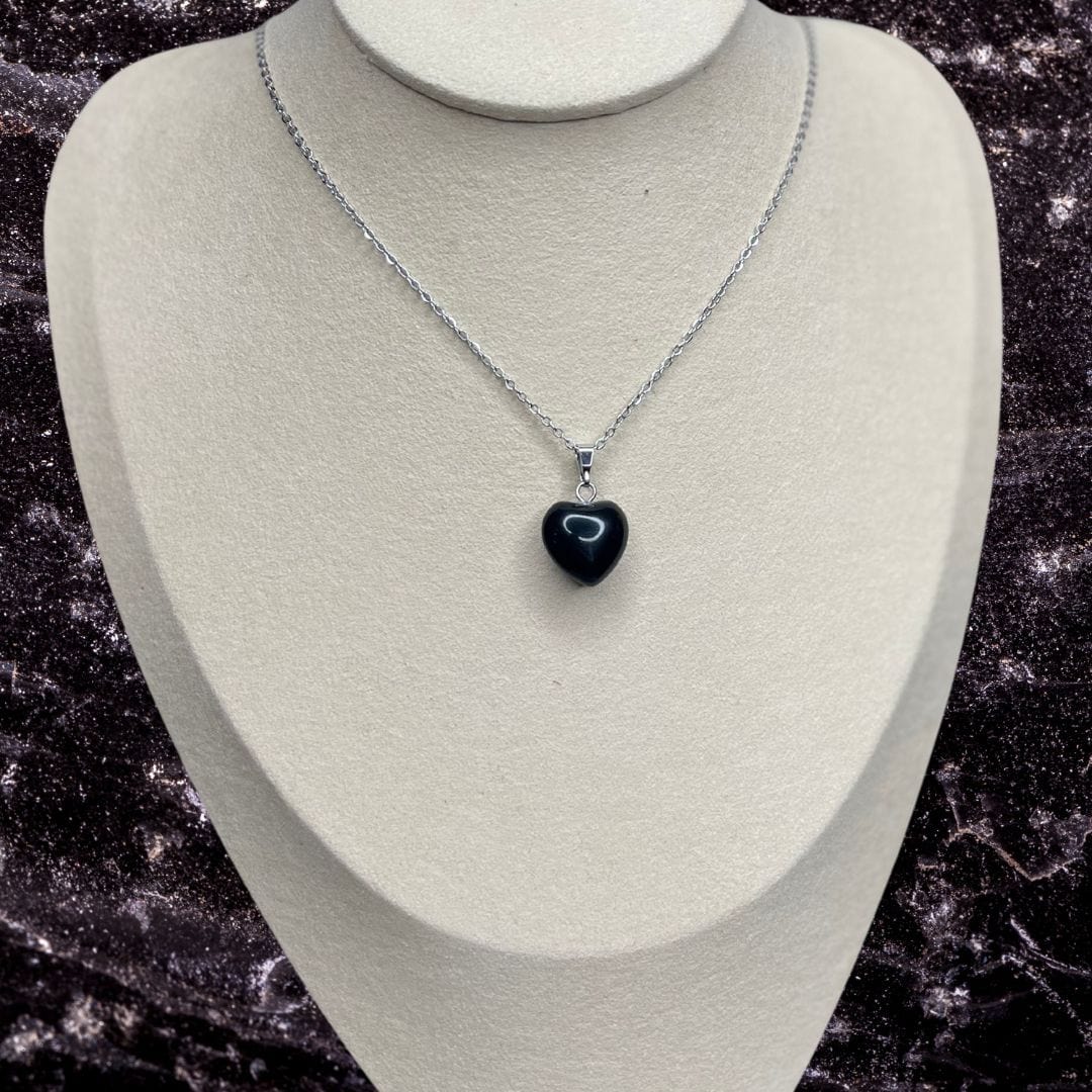 Pendentifs pierre Coeur - Agate Noire - Breloques et pendentifs