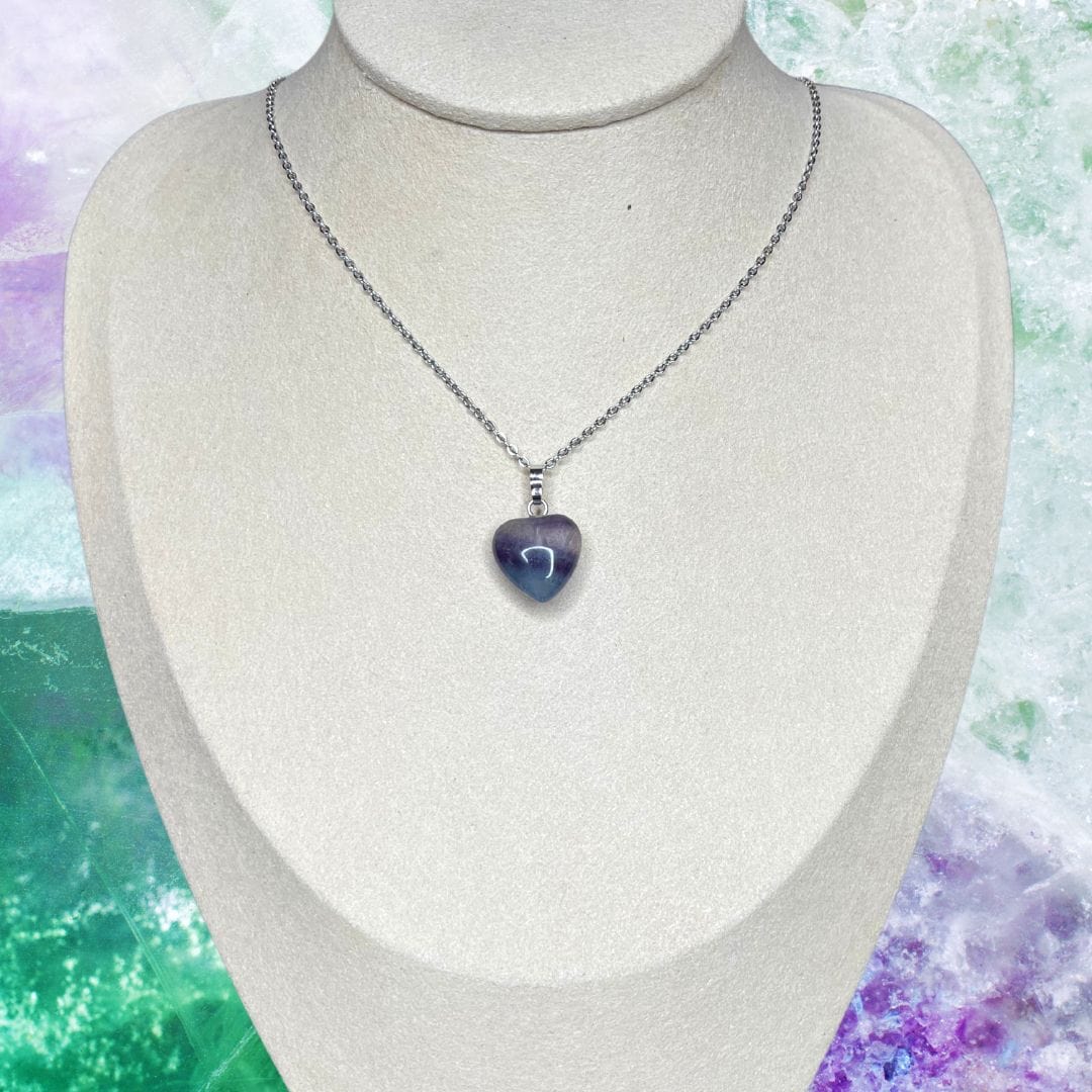 Pendentifs pierre Coeur - Fluorite arc en ciel - Breloques et pendentifs