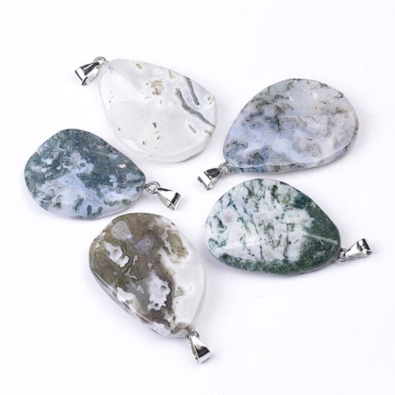 Pendentifs Pierres Ondulés Agate Arbre