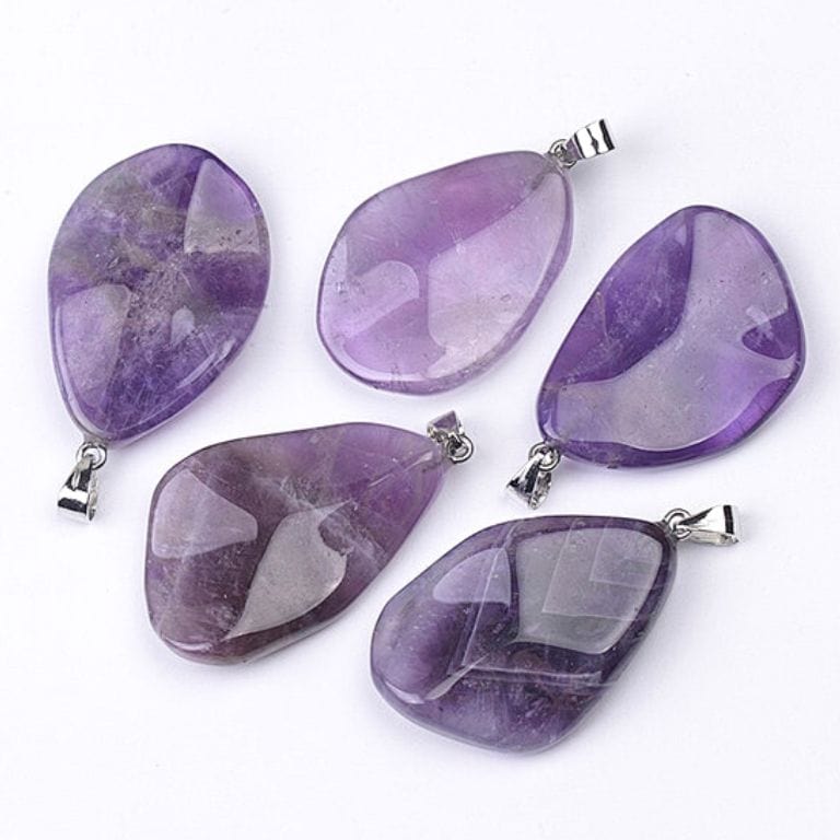 Pendentifs Pierres Ondulés Améthyste