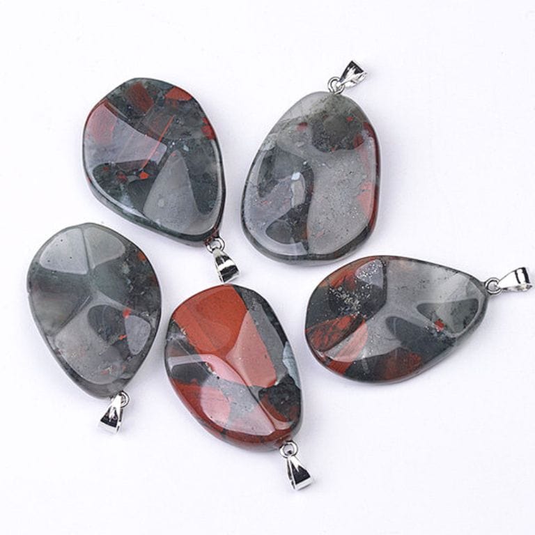 Pendentifs Pierres Ondulés Héliotrope