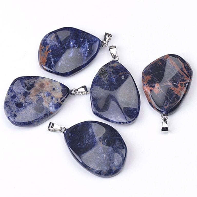 Pendentifs Pierres Ondulés Sodalite
