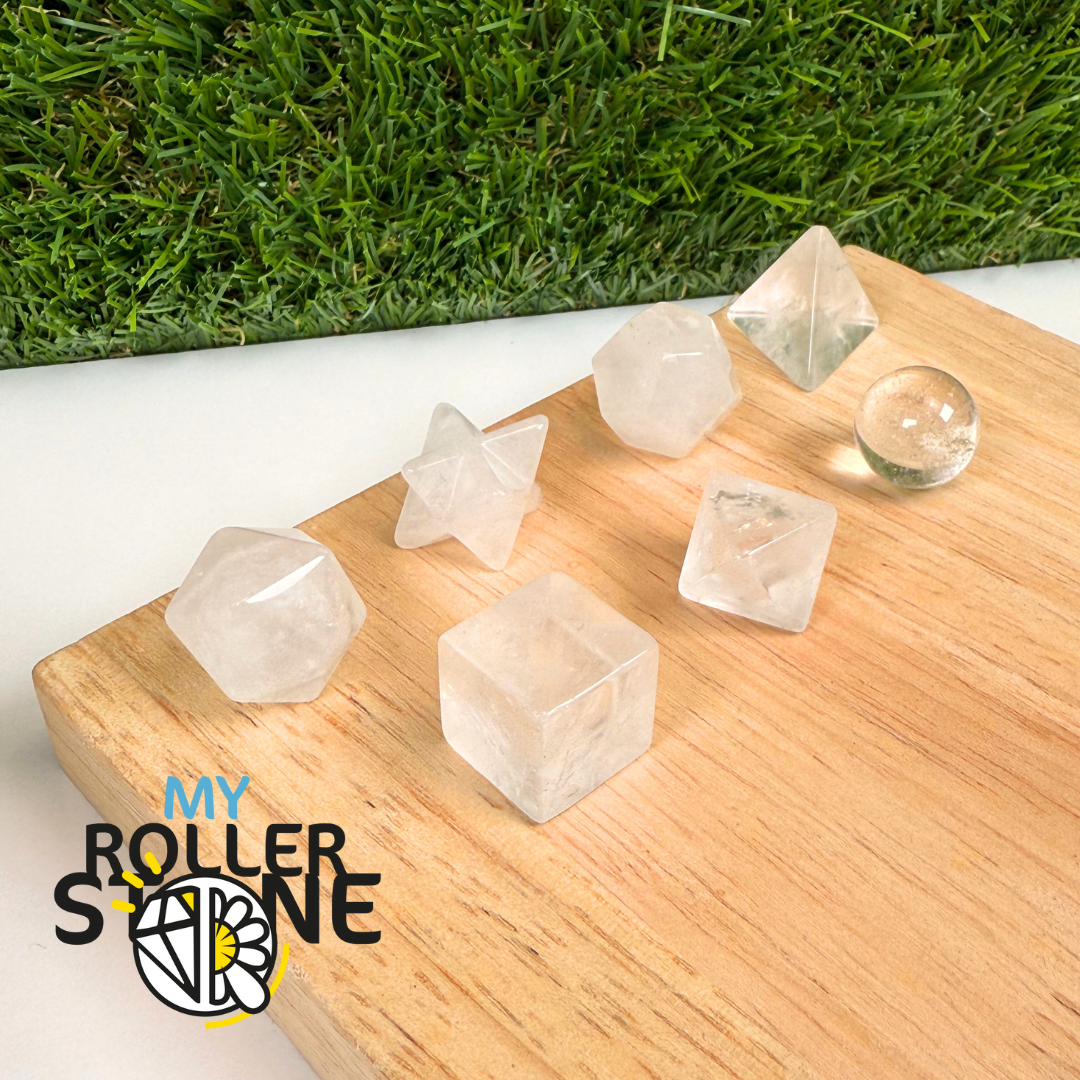 Lot de quartz sous forme géométrique