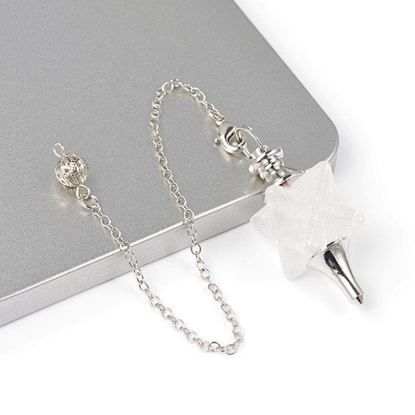 Pendule Merkaba - Cristal de roche - Breloques et pendentifs
