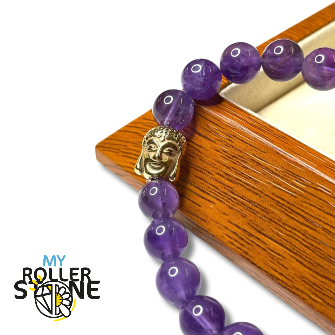 Perle acier bouddha doré - Perles