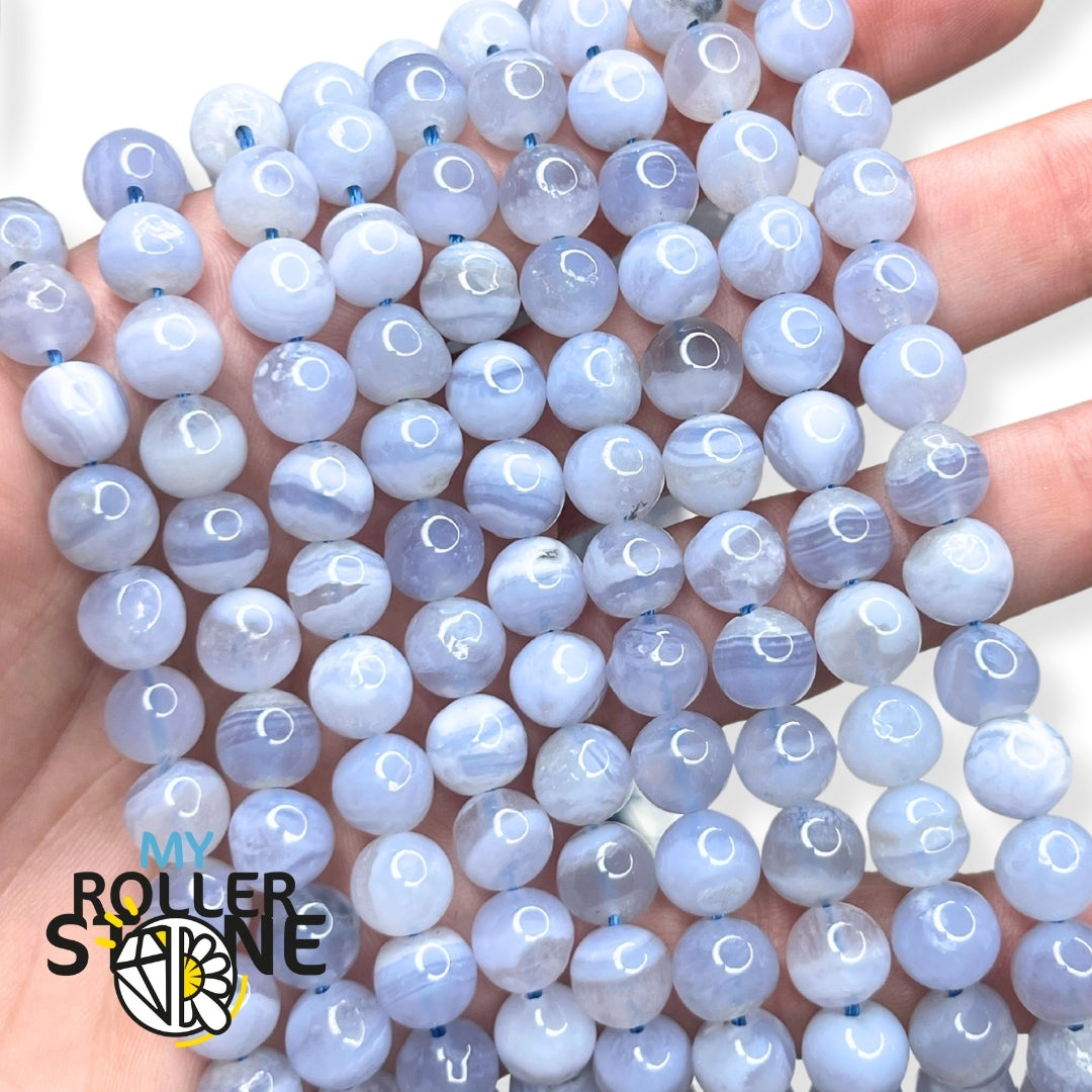 3A Blue Laced Agate Bead (Chalcedony)