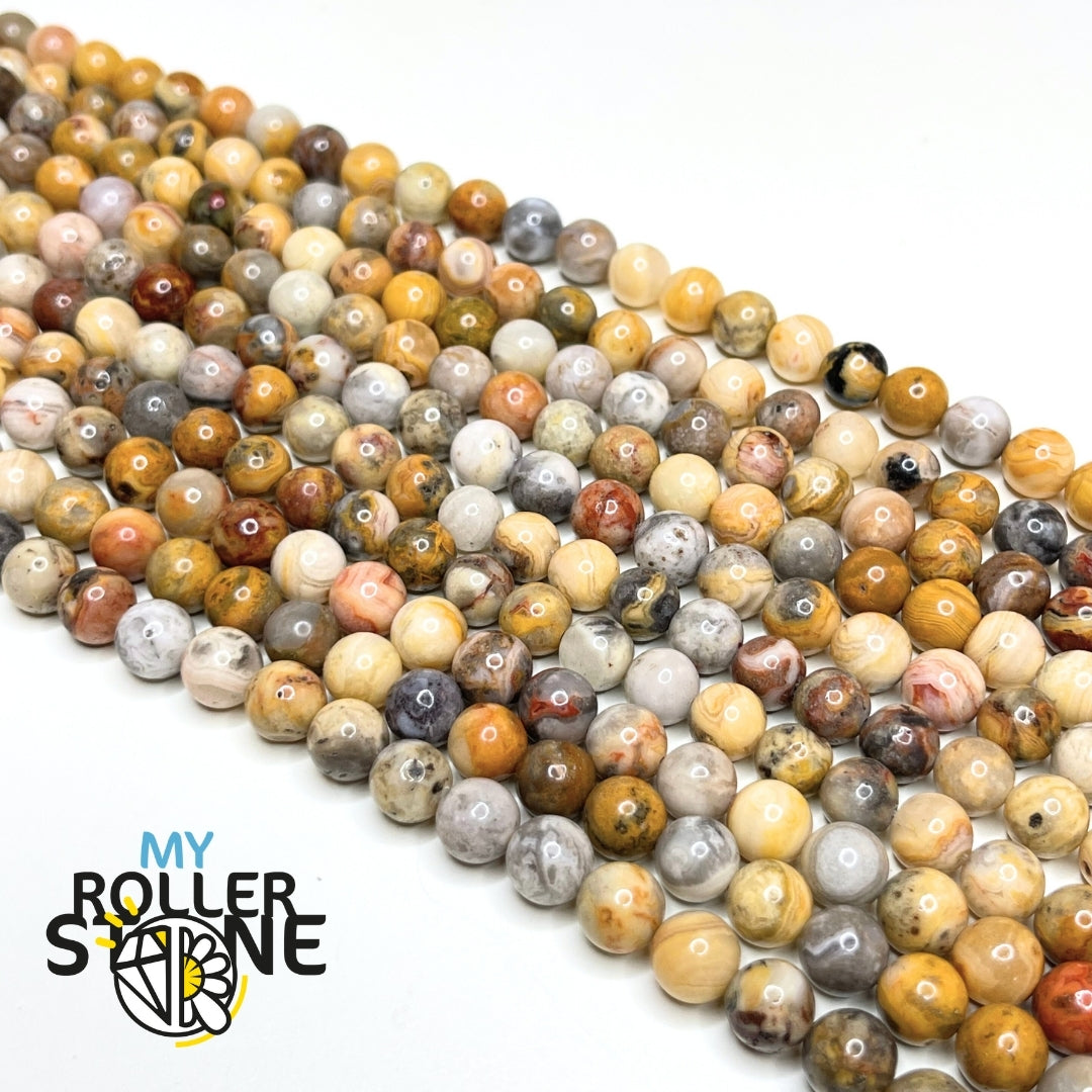 Perle Agate crazy dentelle 8 MM