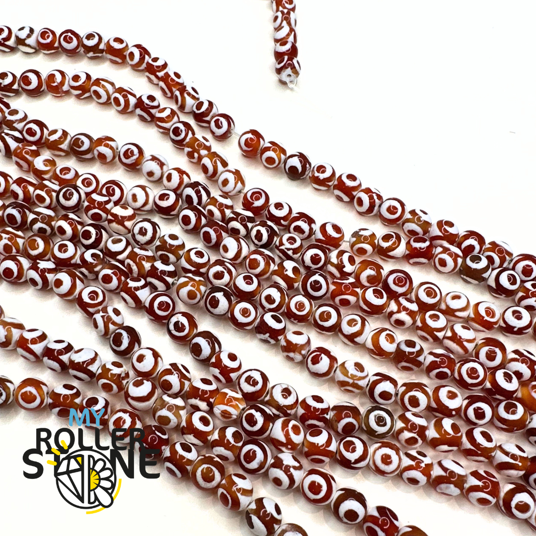 Perle Agate Tibétaine Oeil rouge - Perles