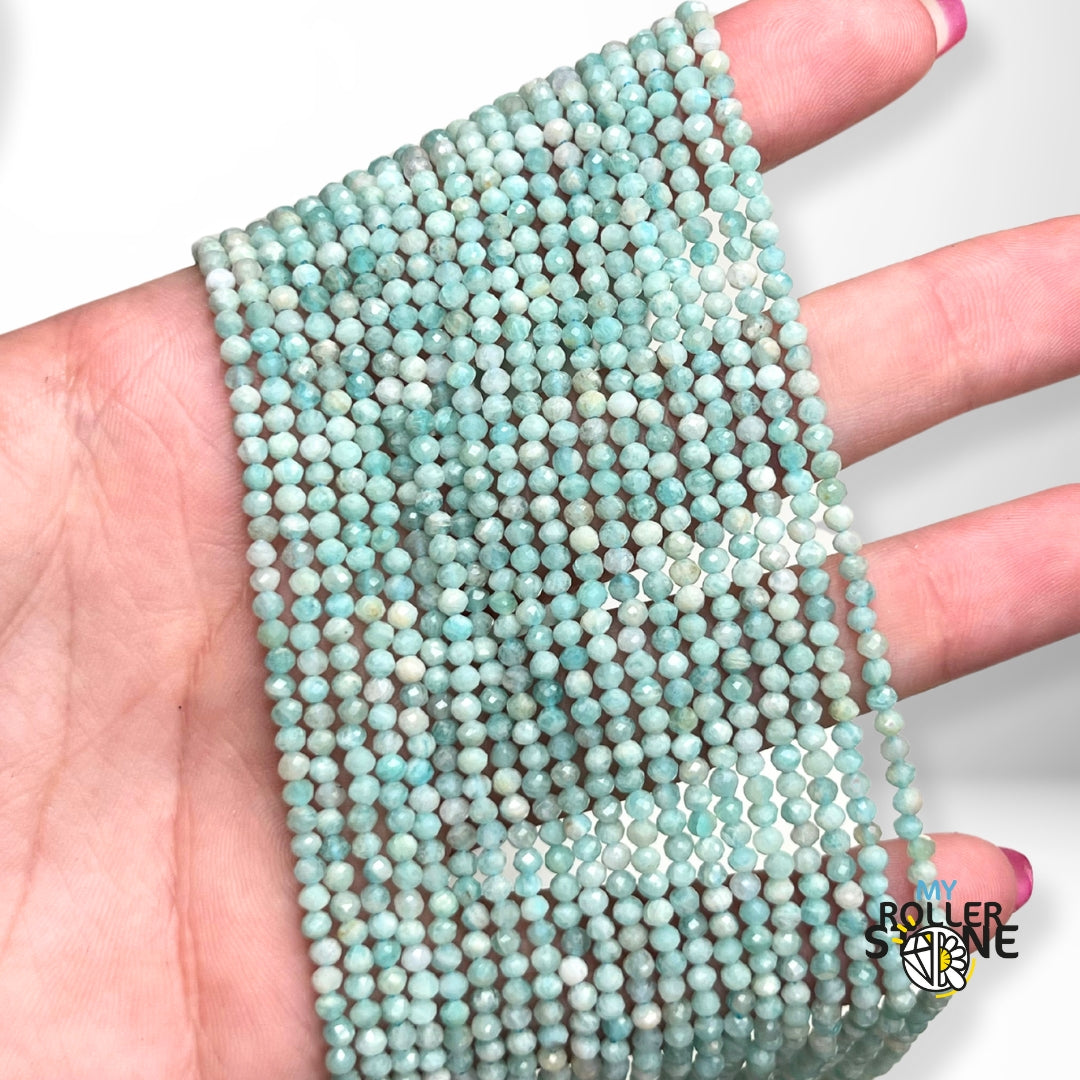 Perle en Amazonite facettée 2 MM
