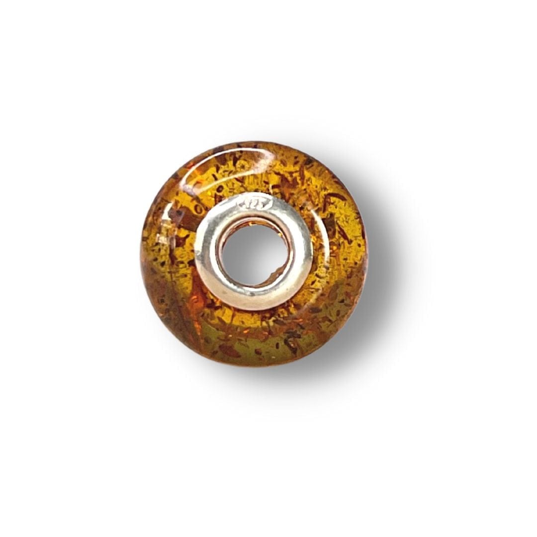 Perle Ambre cognac trou large