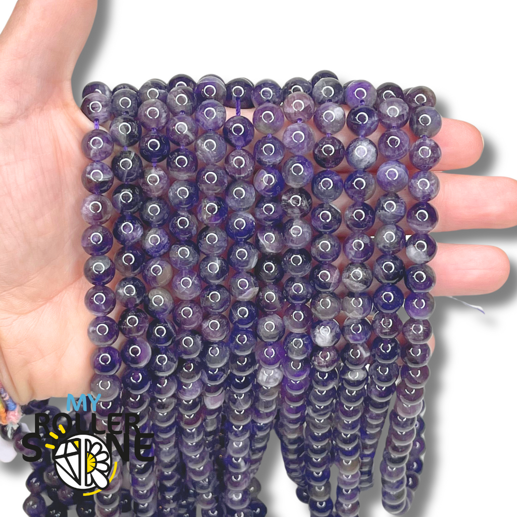 Perles améthyste naturelle du Brésil 1A My Roller Stone violettes