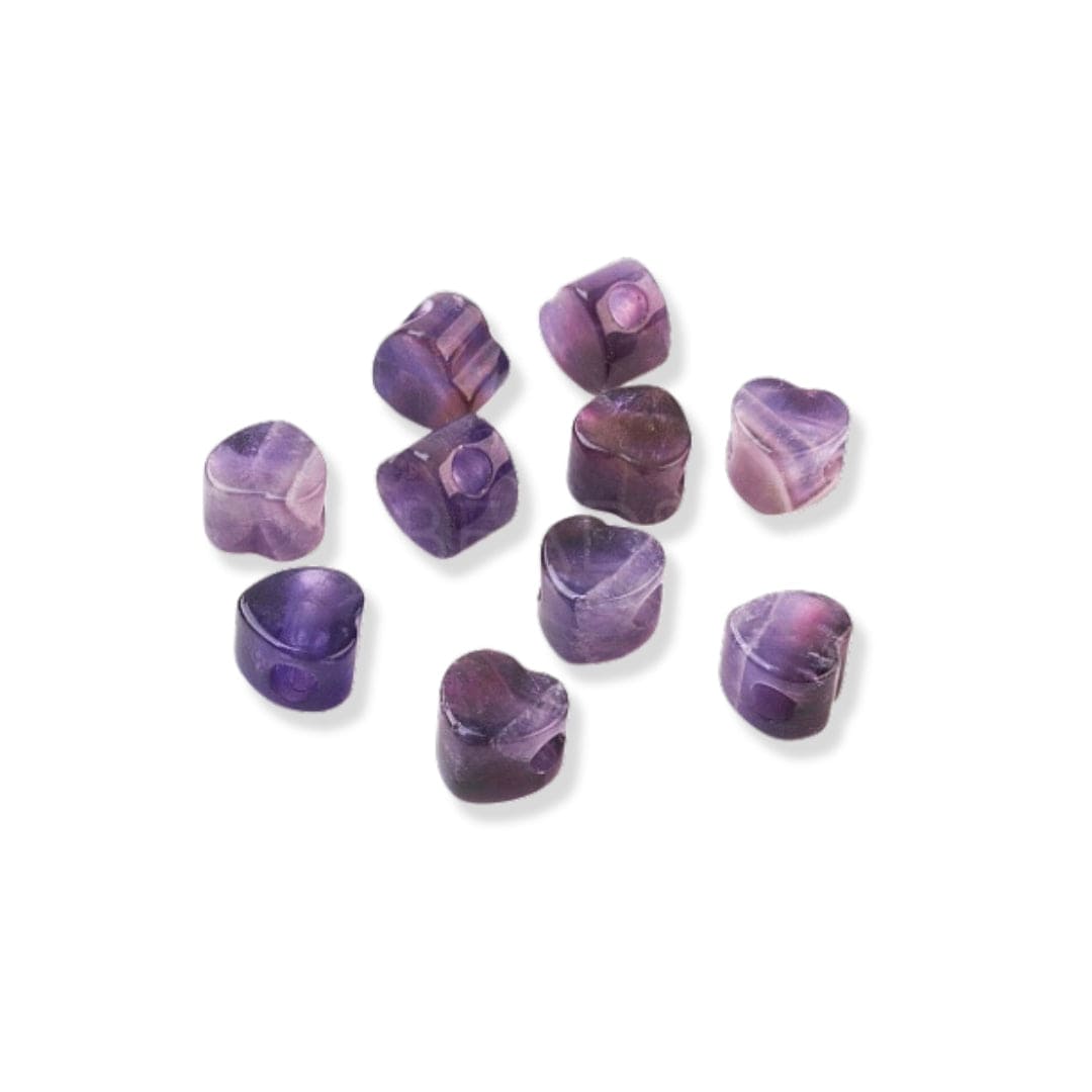 Perle Améthyste Coeur Grand Trou
