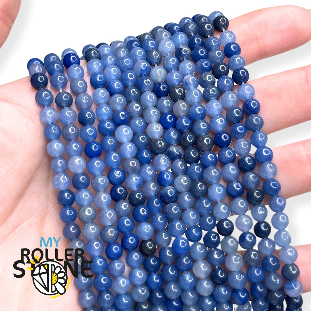 Perles naturelles d’Aventurine bleue