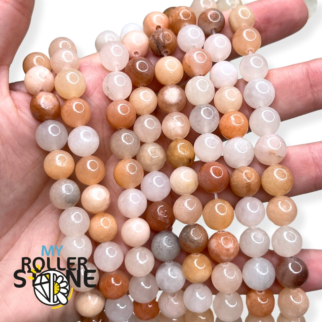 Perles naturelles en Aventurine orange en 8 mm - Les bijoux de Théa Perles naturelles en Aventurine orange en 8 mm - Les bijoux de Théa