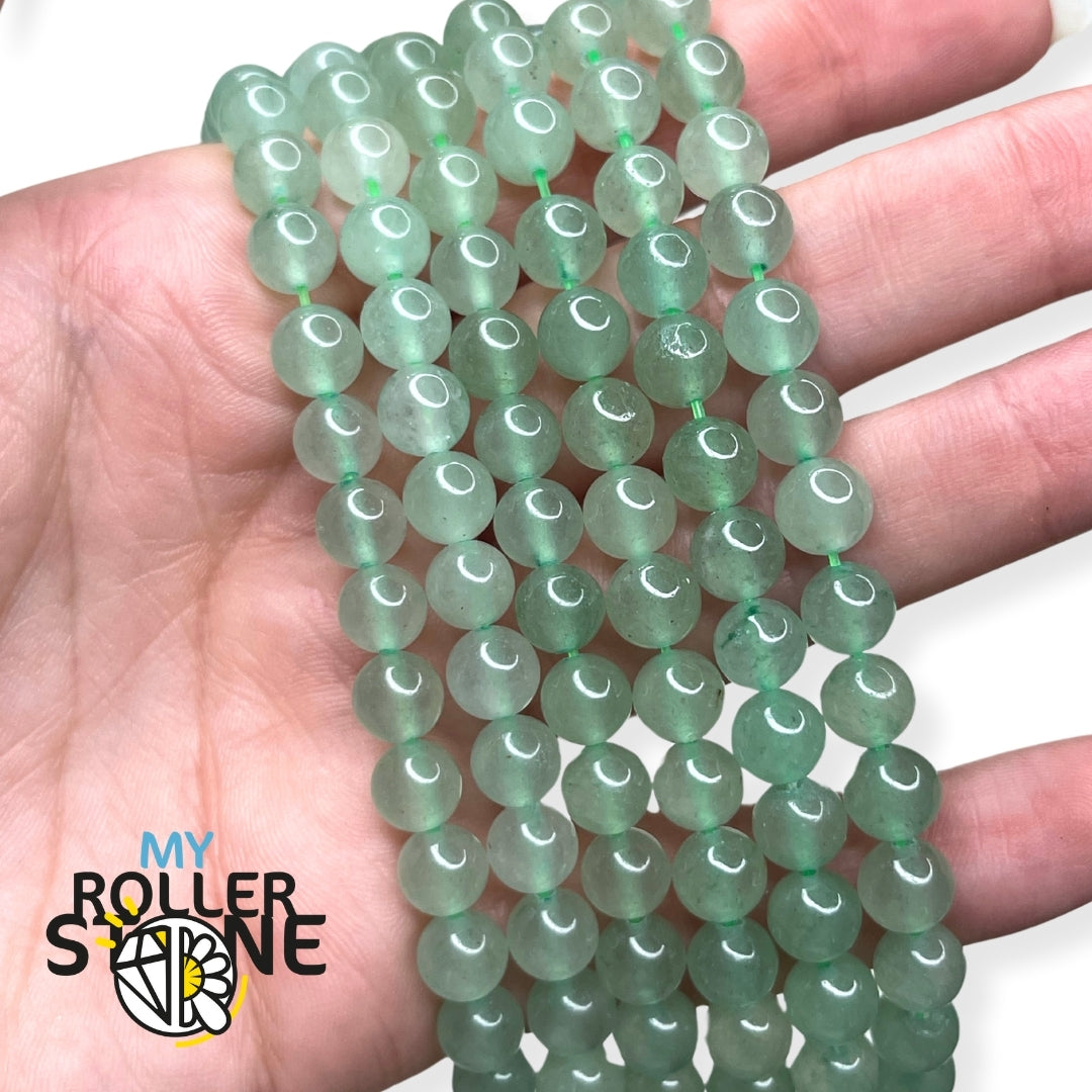 Fil De Perles En Aventurine Verte – Boules 6mm – Environ 63 Pièces Pour 39 Cm – Idéal Pour Création Bijoux