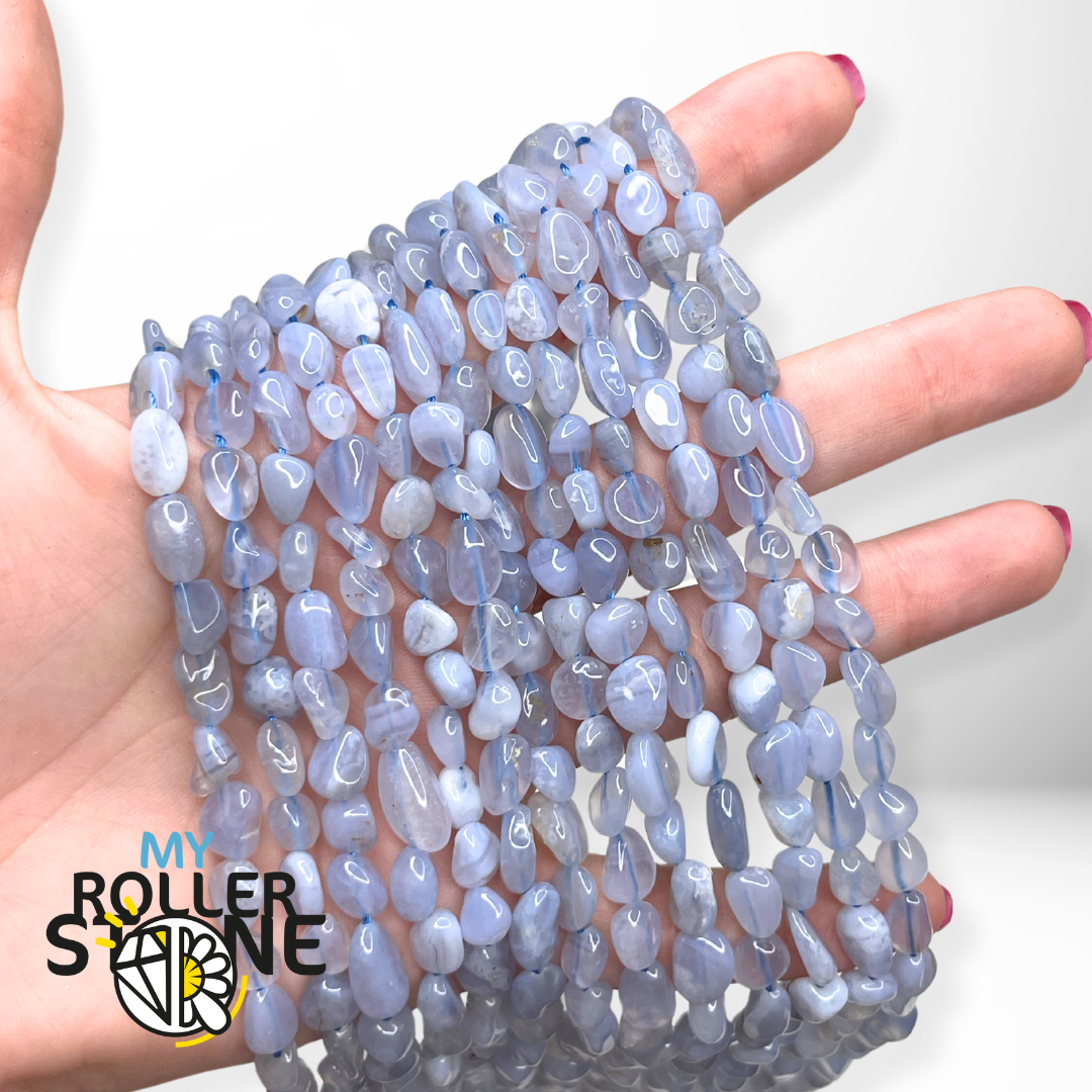 Perle Baroque Calcédoine bleue - Perles