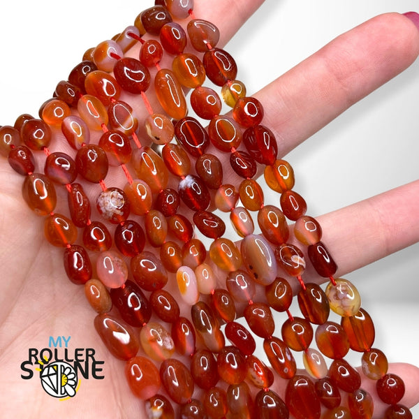 Perles baroques en cornaline