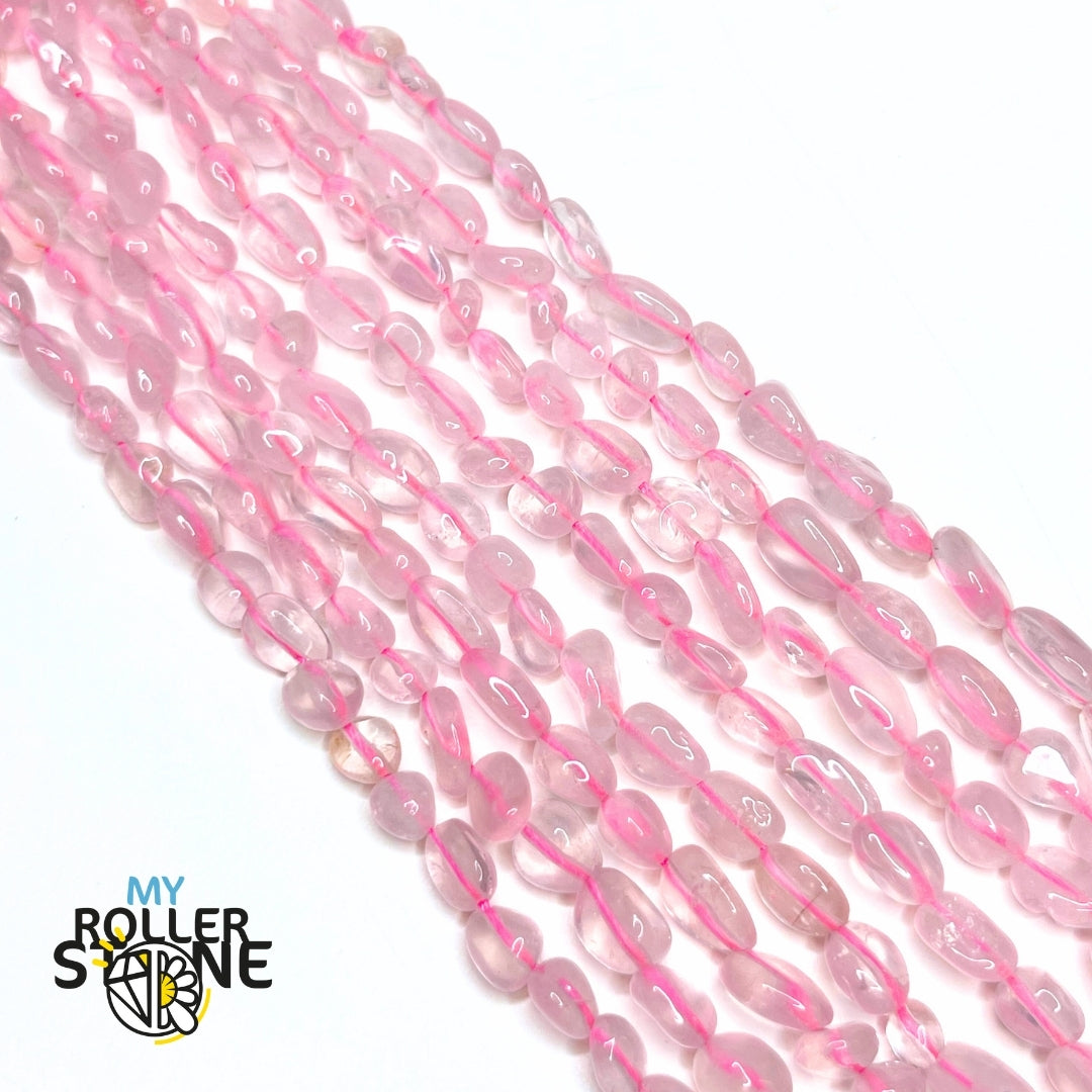Deuxième vue de perles baroques en quartz rose