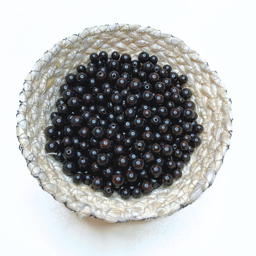 Perle bois d’Ébène ronde 6mm-8mm (Lot de 400 perles) - Perles