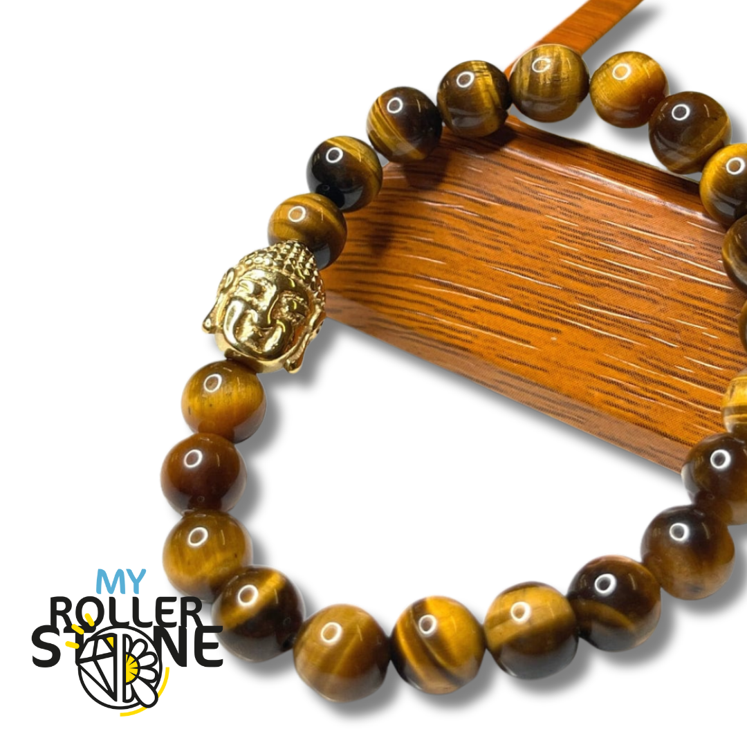 Perle bouddha acier inoxydable doré - Perles