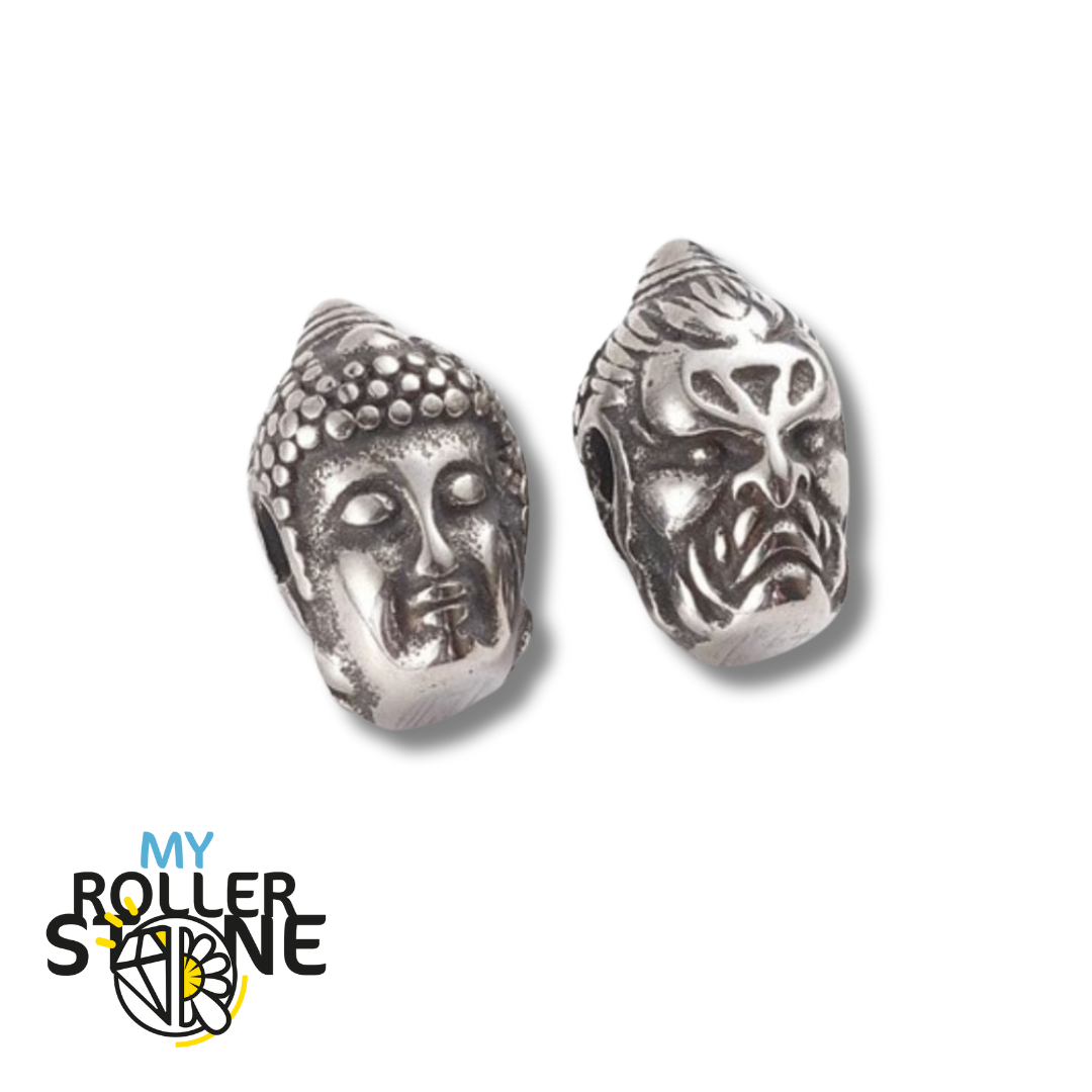 Perle bouddha double face - Perles
