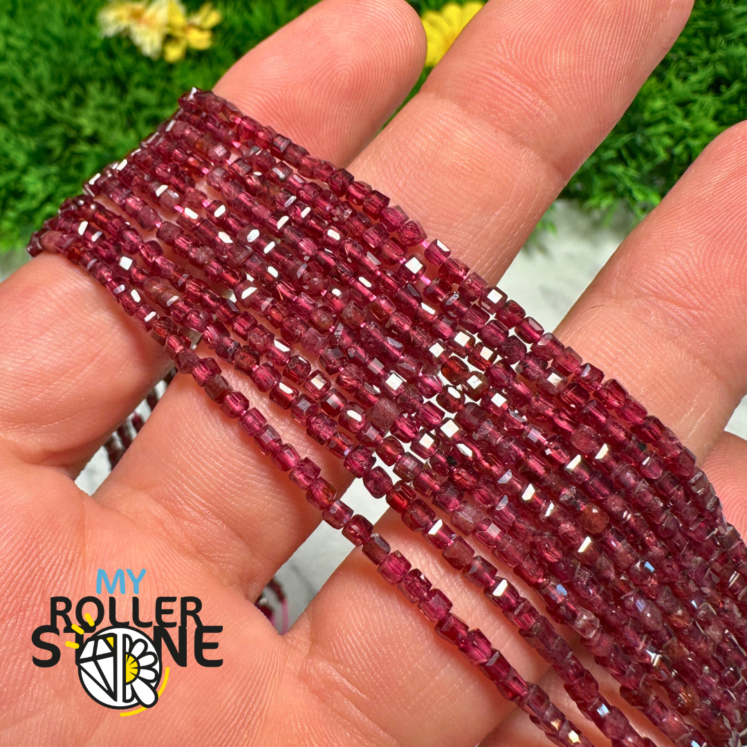 Perle carrée Grenat - Perles