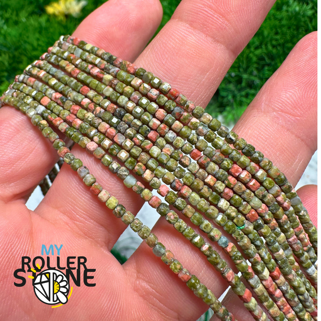 Perle carrée Unakite