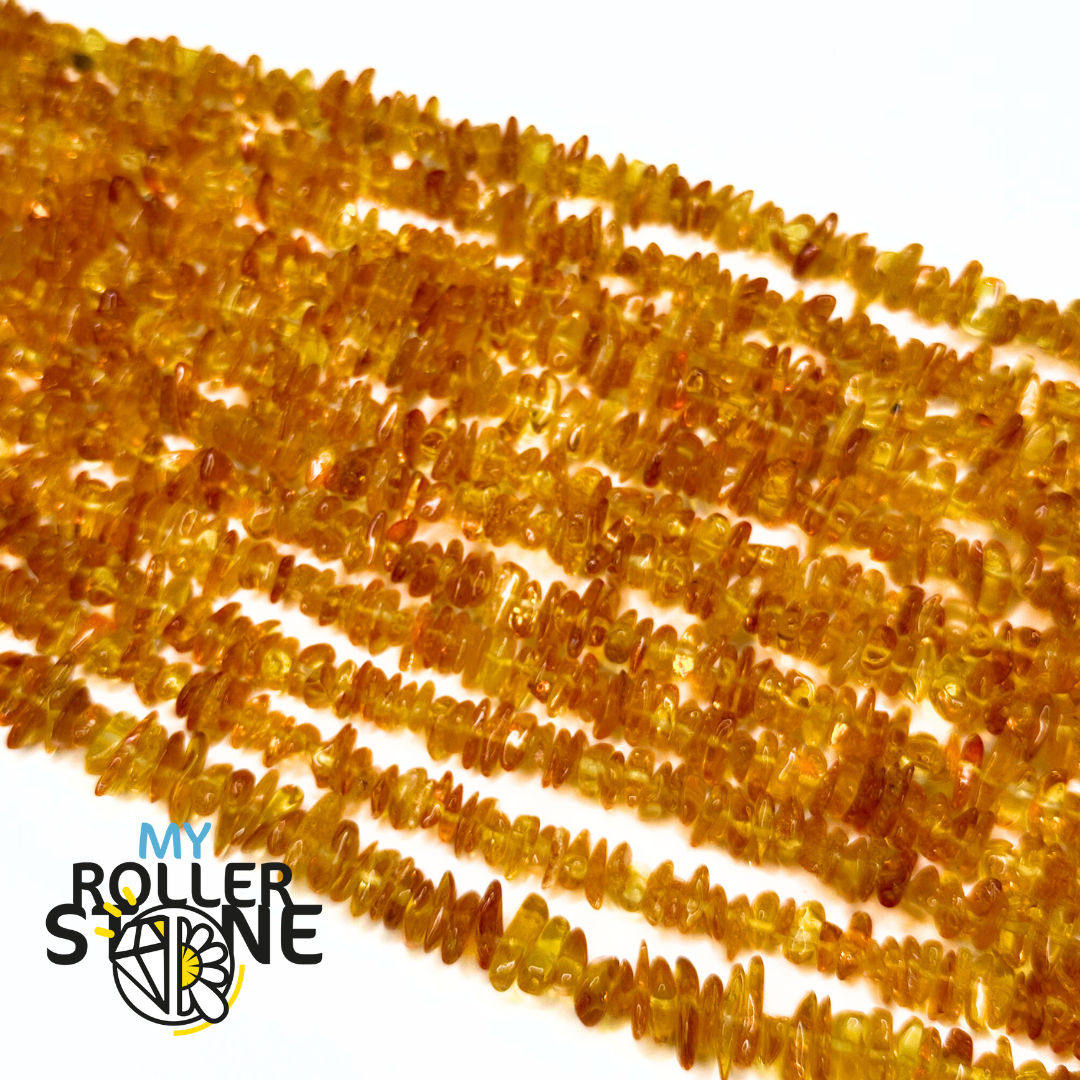 Perle Chips Ambre Miel 40 cm - Miel - Perles