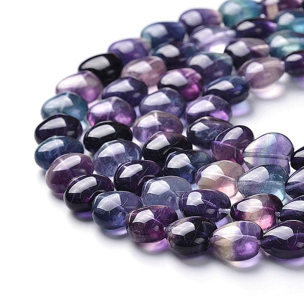 Perle Coeur Fluorite Arc-en-Ciel