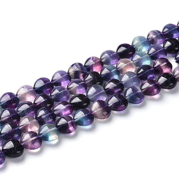 Perle Coeur Fluorite Arc-en-Ciel