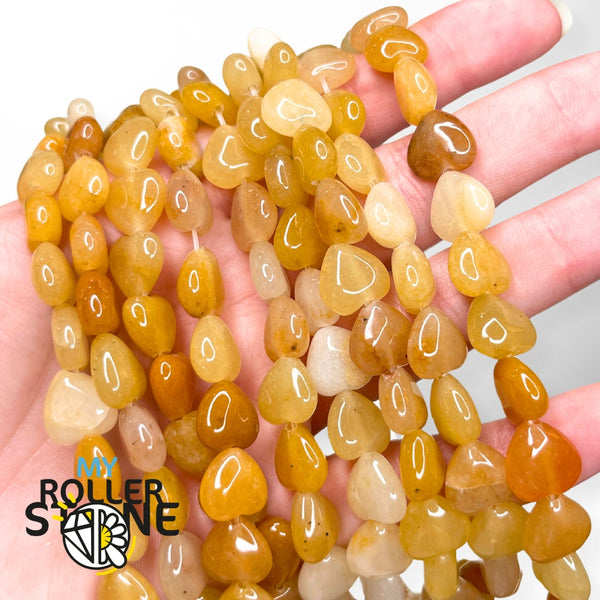 Perle Coeur Jade Jaune - Perles