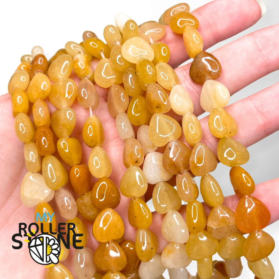 Perle Coeur Jade Jaune - Perles