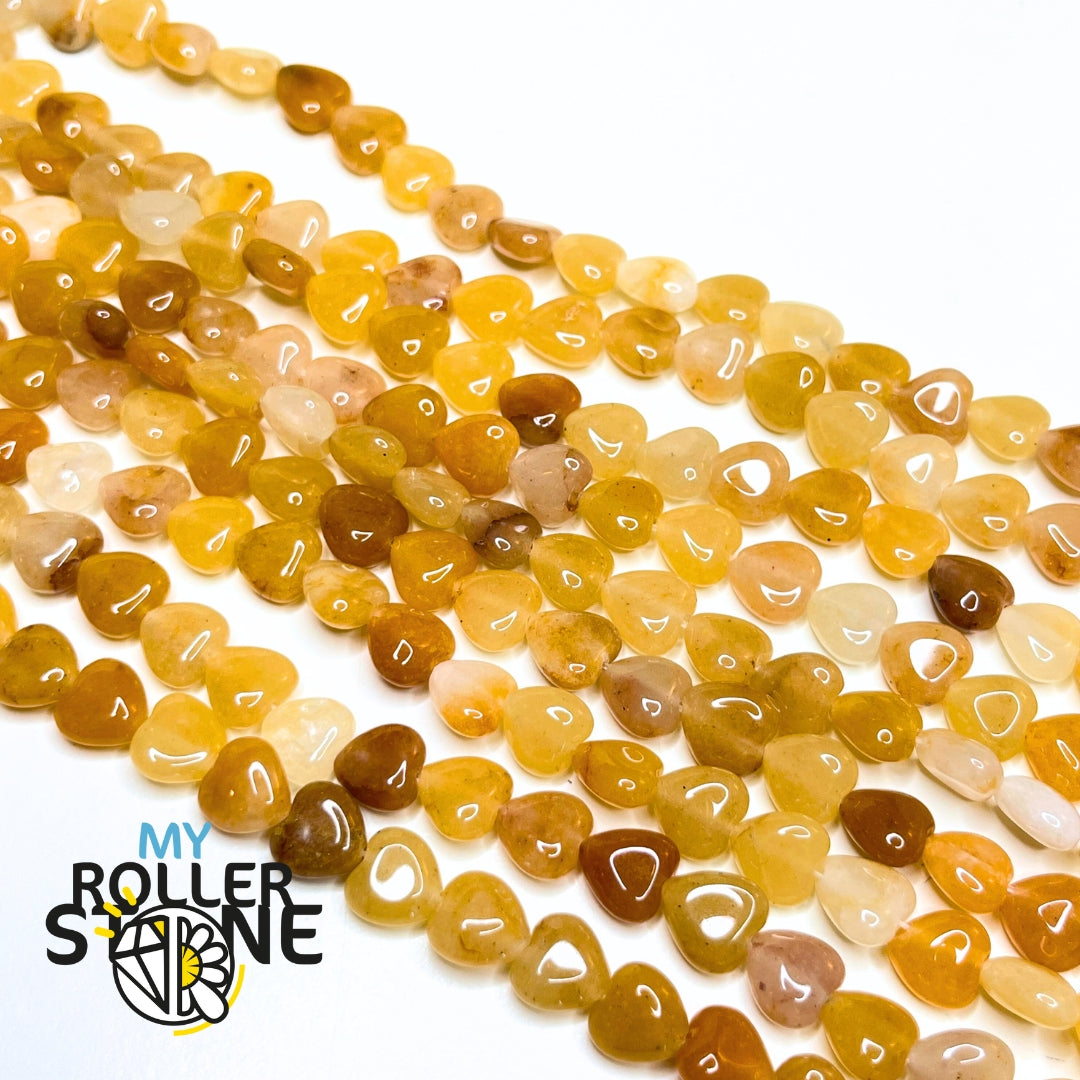 Perle Coeur Jade Jaune - Perles