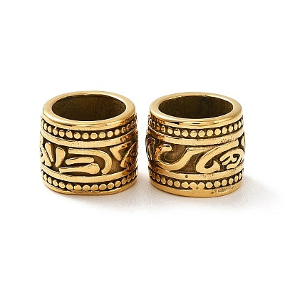 Perle colonne d’espacement doré large trou - Perles