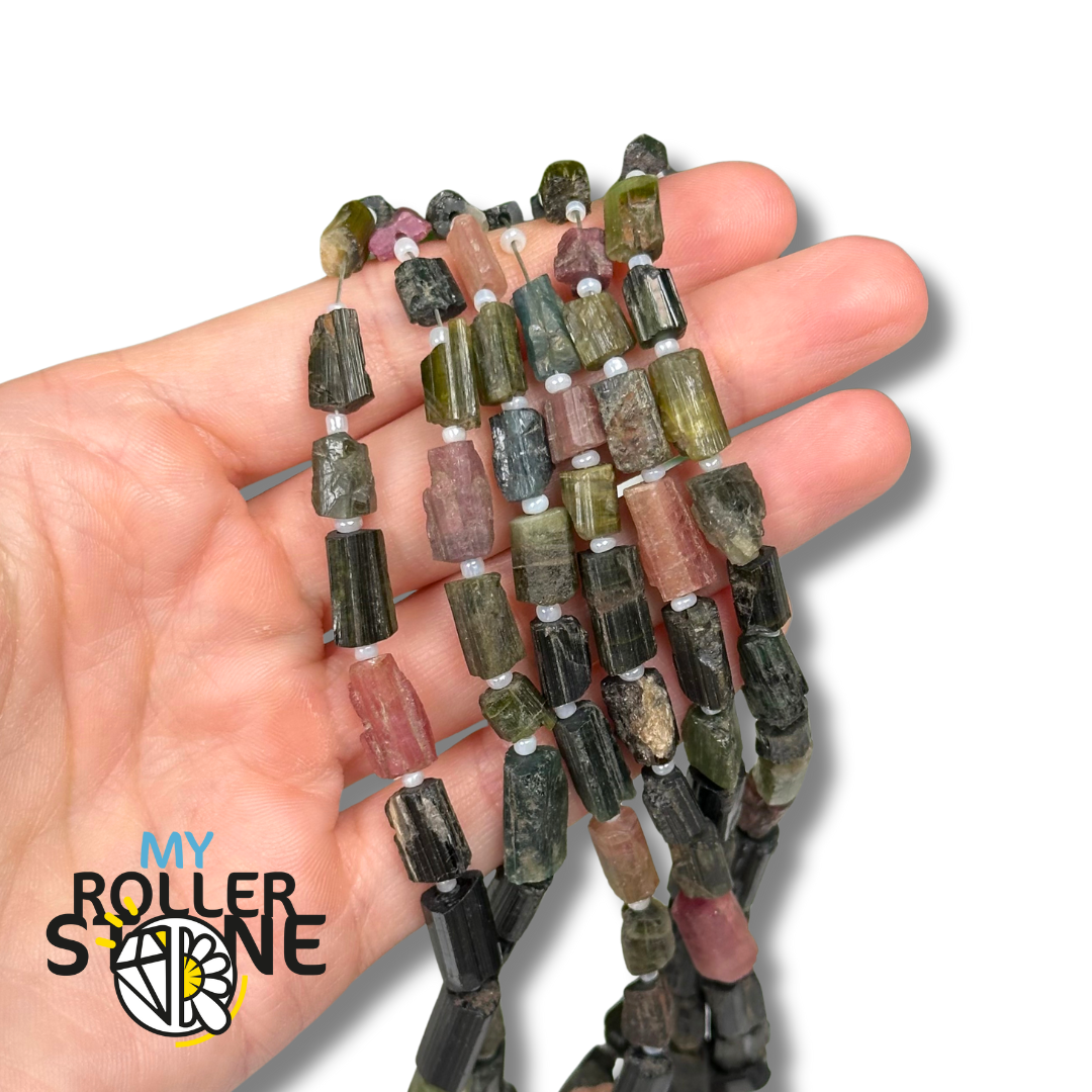 Perle colonne Tourmaline Multicolore 3A