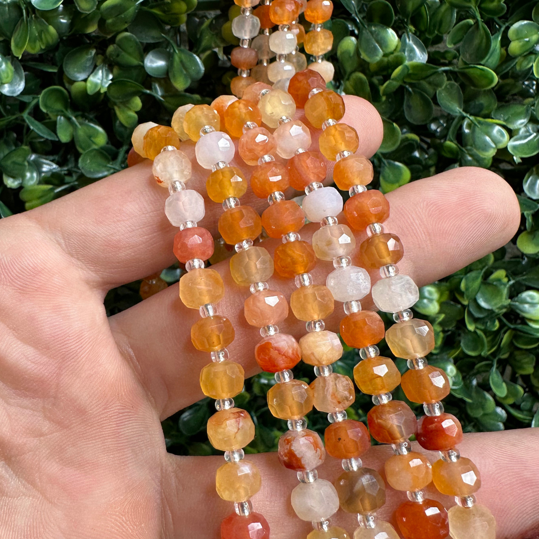 Perle Cornaline Rondelle facettée