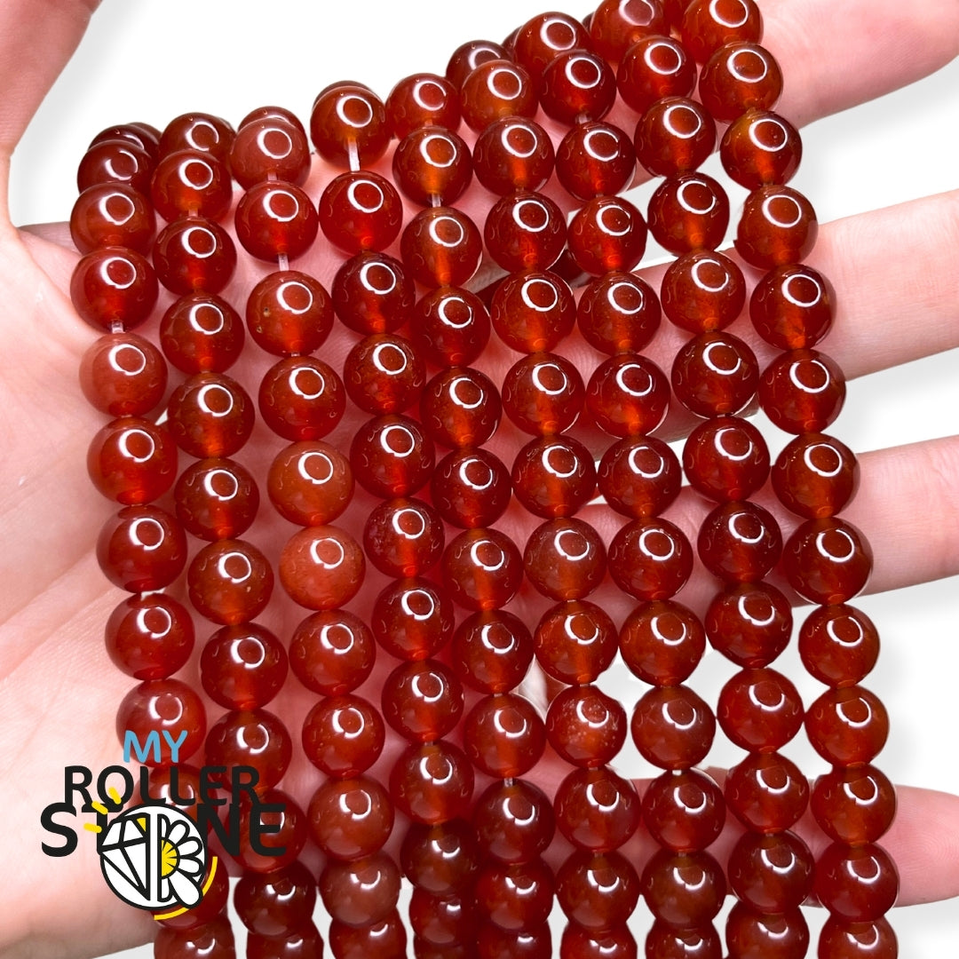 Cornaline en perles rondes 6mm - fil complet - Mine&pro grossiste en