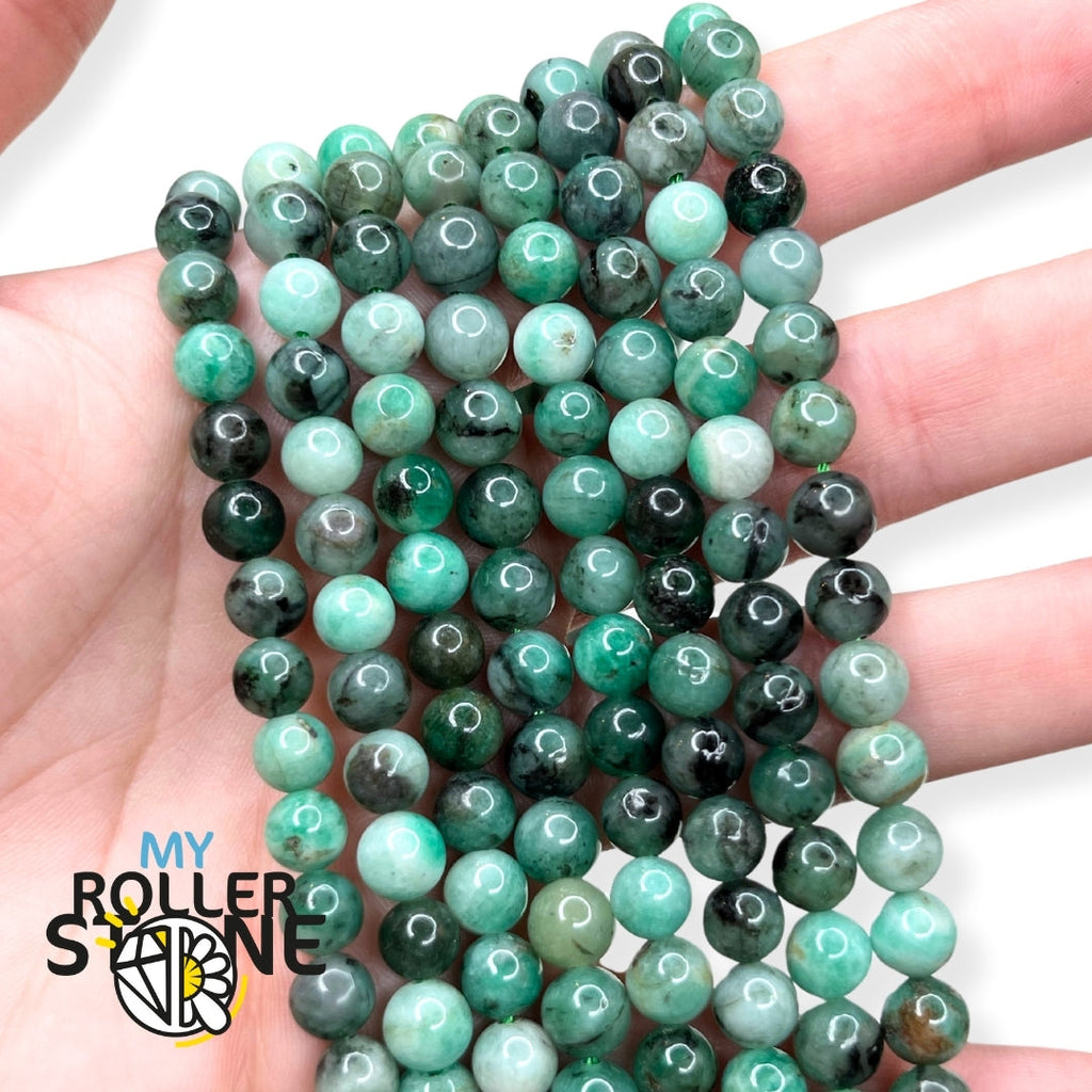 Bracelet En Perles De Pierre Naturelle - BV - Petit Rubis - Émeraude